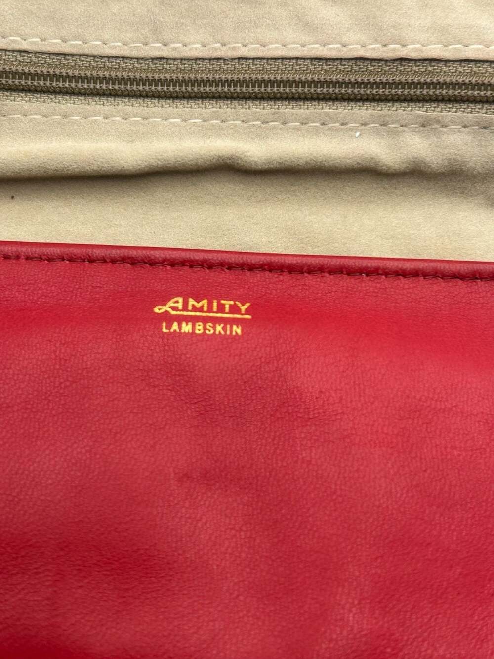 Amity Lambskin Red Leather Travel Jewelry Organizer Clutch - Picture 2 of 5